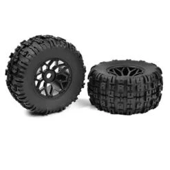 Off-Road 1/8 MT Tires Mud Claws Glued On Black Rims