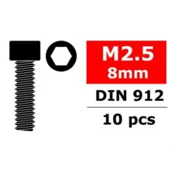 Steel Screws M2. 5 X 8mm Hex Socket Head 10 P