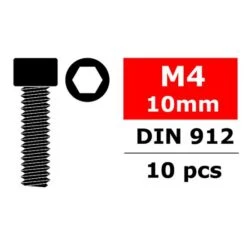 Steel Screws M4 X 10mm Hex Socket Head 10 Pc