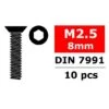Steel Screws M2. 5 X 8mm Hex Flat Head 10 Pcs