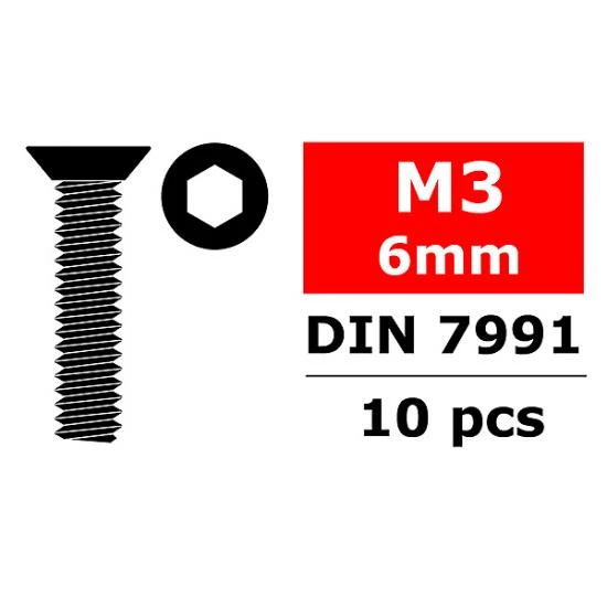 Steel Screws M3 X 6mm Hex Flat Head 10 Pcs 1 Steel Screws M3 X 6mm Hex Flat Head 10 Pcs