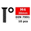 Steel Screws M4 X 20mm Hex Flat Head 10 Pcs