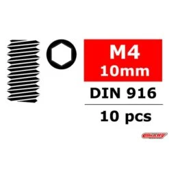 Steel Set Screws M4 X 10mm Hex 10 Pcs