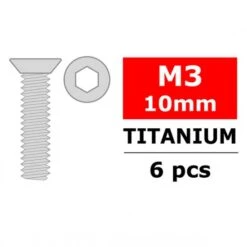 Titanium Screws M3 X 10mm Hex Flat Head 6 Pc