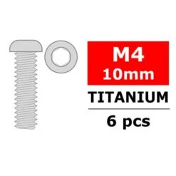 Titanium Screws M4 X 10mm Hex Button Head 6