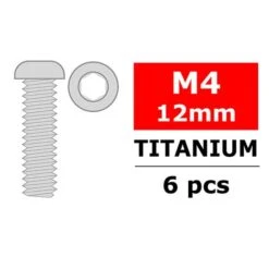 Titanium Screws M4 X 12mm Hex Button Head 6