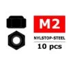 Steel Nylstop Nut M2 Black Coated 10 Pcs