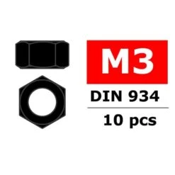 Steel Nut M3 Black Coated 10 Pcs