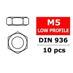 Low Profile Nut M5 10 Pcs
