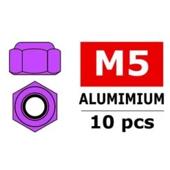 Aluminium Nylst Op Nut - M5 - Purple - 10 Pcs