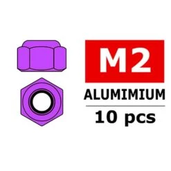 Aluminium Nylsto P Nut M2 Purple 10 Pcs