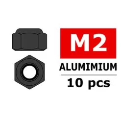 Aluminium Nylsto P Nut M2 Gun Metal 10 Pcs