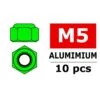 Aluminium Nylstop Nut M5 Green 10 Pcs