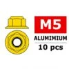 Aluminium Nylsto P Nut M5 Flanged Gold 10 P