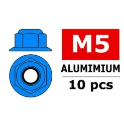 Aluminium Nylsto P Nut M5 Flanged Blue 10 P