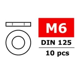 Washer M6 Galvanized Steel 10 Pcs
