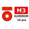 Aluminium Washer For M3 Fh Screws Od=8mm Red 10Pcs