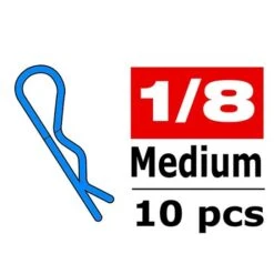 Body Clips - 45 Bent - Medium - Blue - 10 Pc