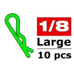 Body Clips - 45 Bent - Large - Green - 10 Pc