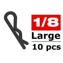 Body Clips - 45 Bent - Large - Black - 10 Pcs