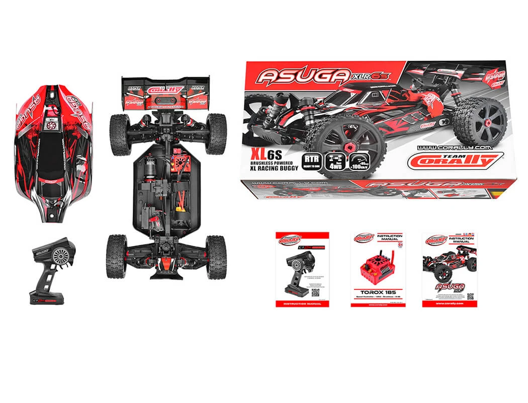 CORALLY ASUGA XLR 6S BRUSHLESS BUGGY RTR - RED 1 CORALLY ASUGA XLR 6S BRUSHLESS BUGGY RTR - RED